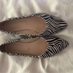 Garnet Hill Black and White Zebra Flats